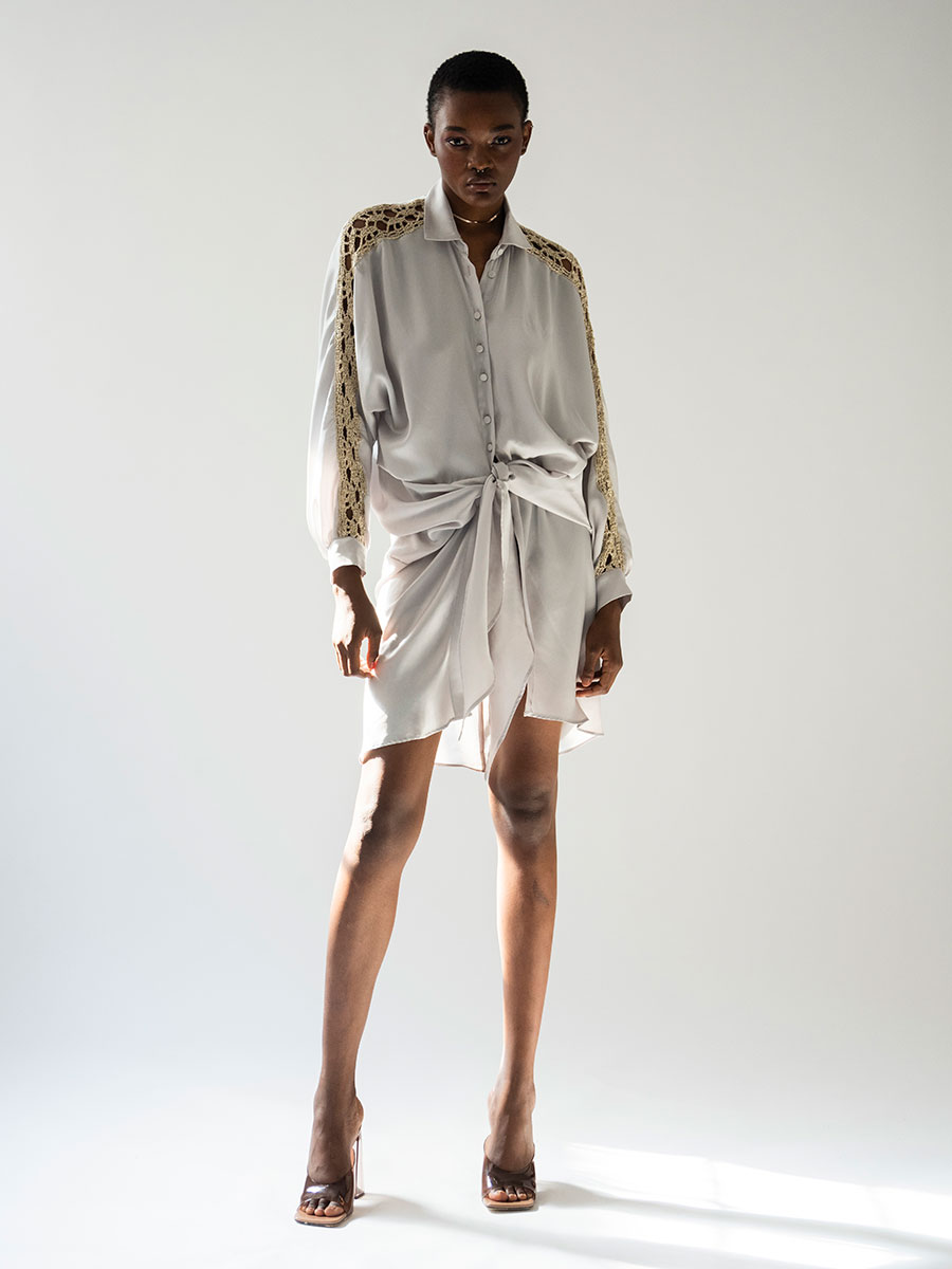 Wrap Mini Shirt Dress