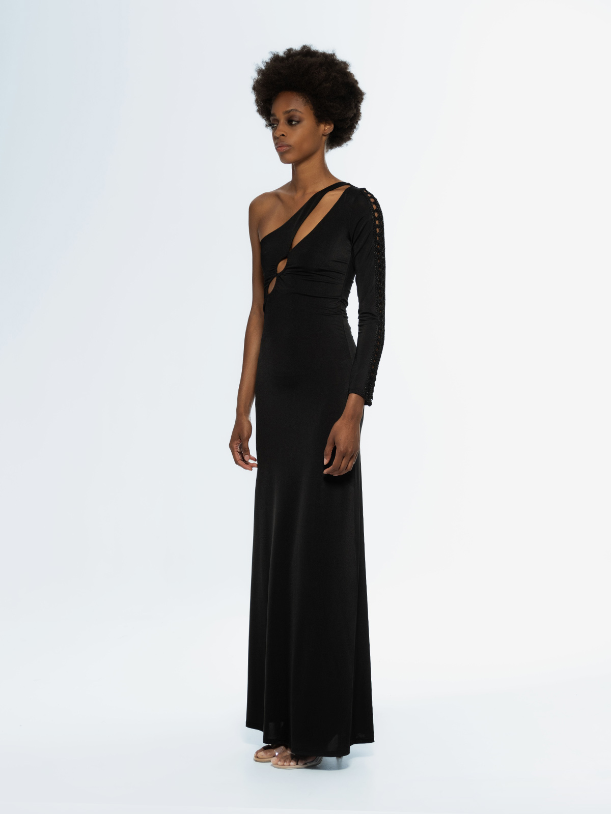 One Shoulder 3cut Long Dress